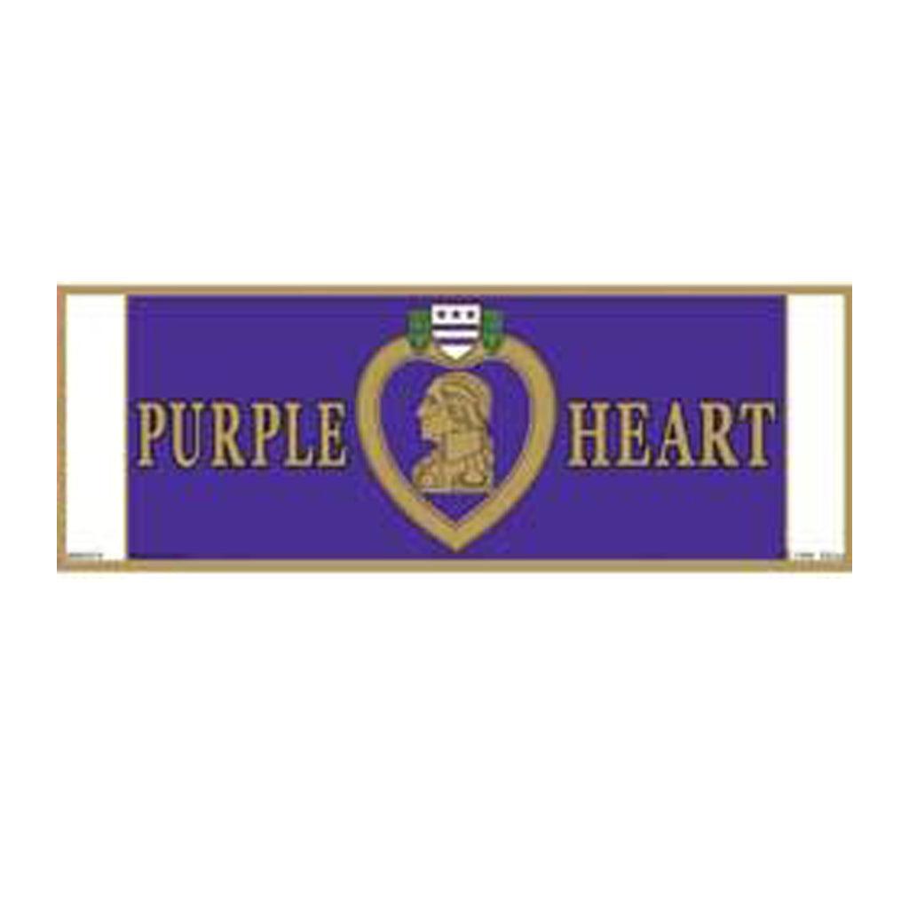 Purple Heart 3"x9" Bumper Sticker - Military Republic