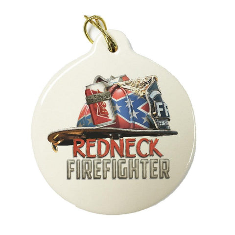 RedNeck Firefighter Christmas Ornament-Military Republic
