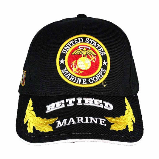 United States Marines Corps Retired Black Cap with Egg - Military Republic