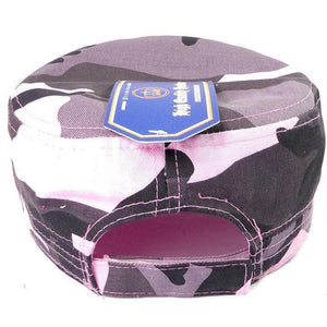 Rhinestone Cadet Cap USA Star - Pink Camo-Military Republic