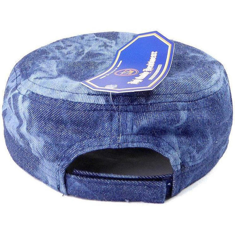 Rhinestone Cadet Cap USA Star - Splash Dark Denim-Military Republic