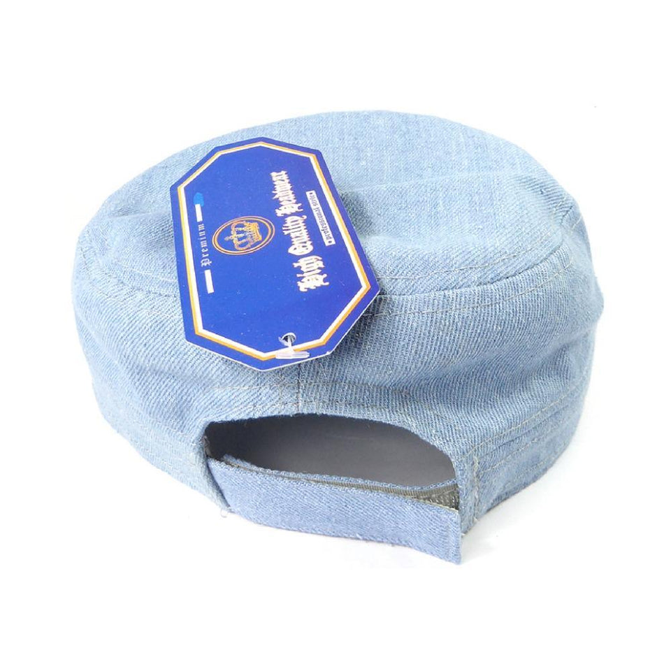 Rhinestone Cadet Hat USA - Light Denim-Military Republic
