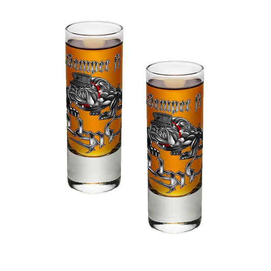 Semper Fi Chrome Shot Glasses-Military Republic