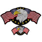 Eagle with American Flags and Stars Embroidered Iron on Patch - Military Republic