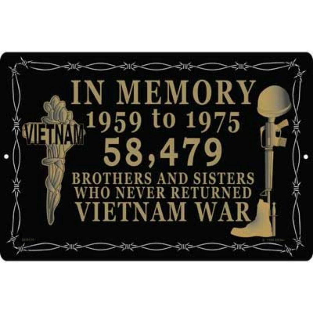 Vietnam and Memory Aluminum Sign - Military Republic