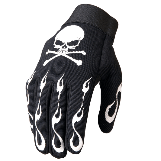 Skull & Crossbones Mechanics Motorcycle Gloves - Military Republic