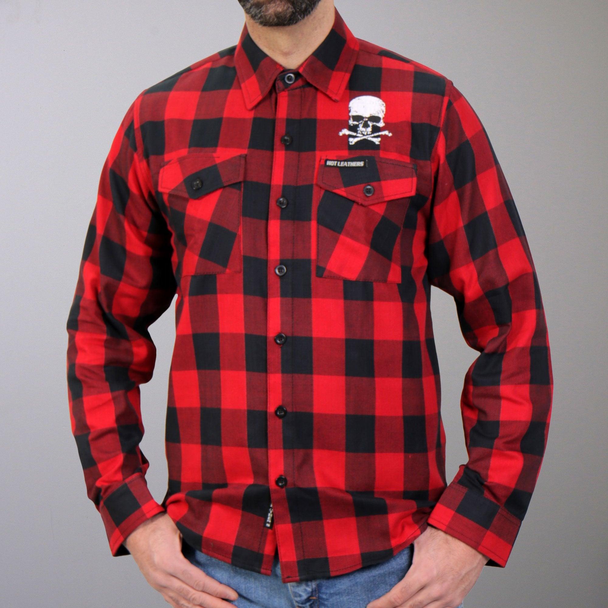 Long Sleeve Skull Bones Biker Flannel Shirt For Men Military Republic