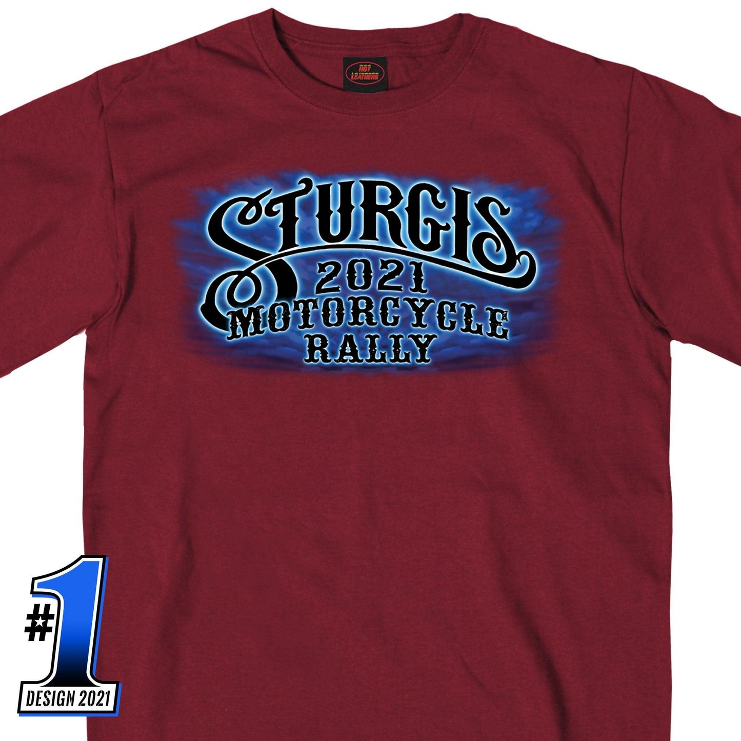 Sturgis 2021 Motorcycle Rally #1 Design American Spirit T-Shirt - Maroon - Military Republic