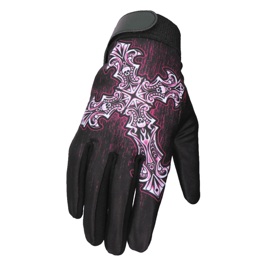 Sublimated Gothic Cross Motorcycle Gloves - Military Republic