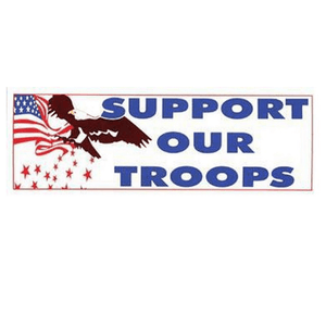 Patriotic "Support Our Troops" 7.75"x3" Bumper Sticker - Military Republic