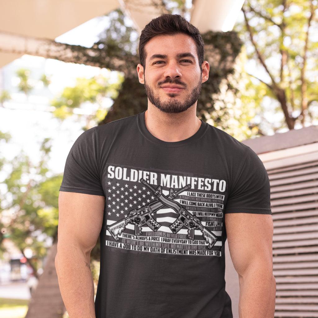 Soldier Manifesto - Lace the Boots & Fight Like a Man T-shirt - Military Republic