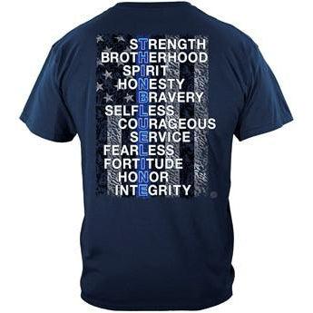 Thin Blue Line Law Enforcement Brotherhood T-shirt - Military Republic