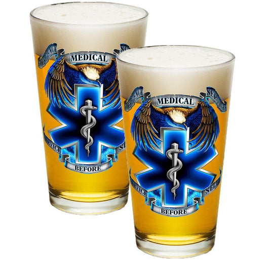 True Heroes EMS Pint Glasses-Military Republic