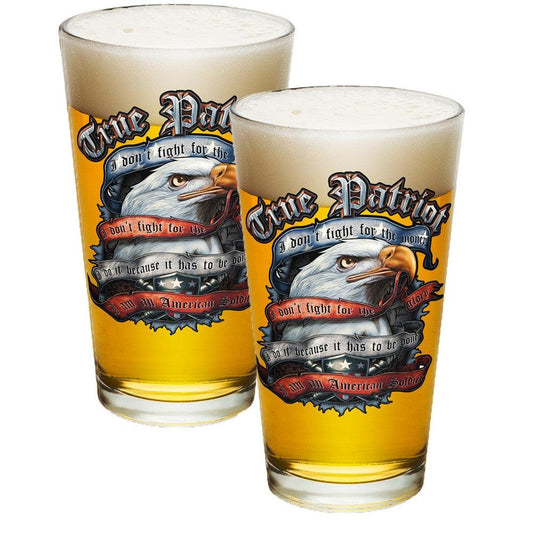 True Patriot Pint Glasses-Military Republic