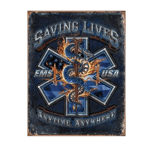 U.S. EMS Saving Lives Tin Sign - Military Republic