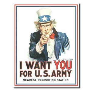 Uncle Sam "I Want You" Tin Sign-Military Republic