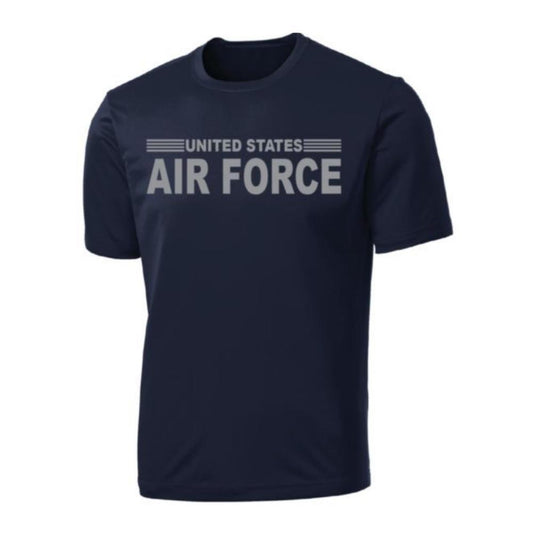 United States Air Force Stripe Full Front on Performance T-Shirt - Military Republic