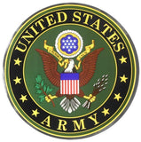 United States Army Crest Large 12" Round Chrome Decal - Military Republic