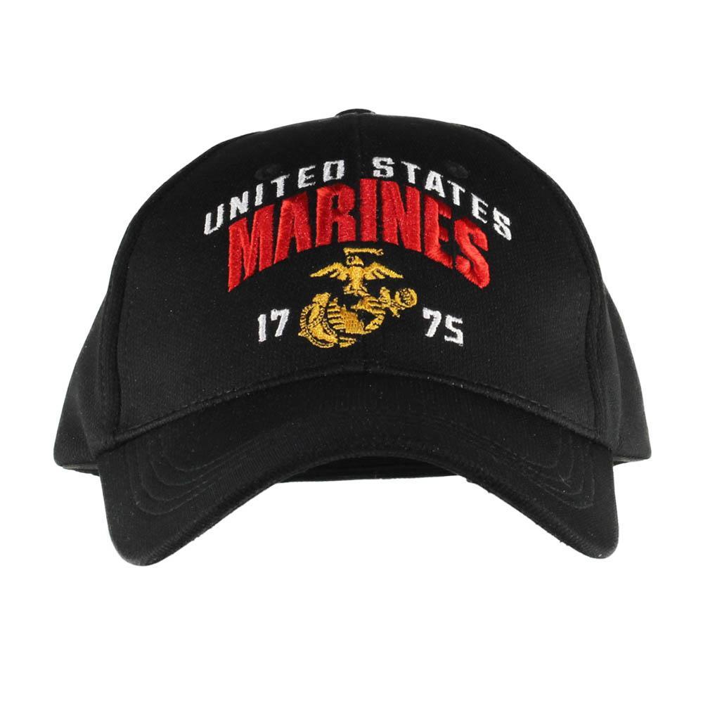United States Marines Corps Black Performance Emblem Cap - Military Republic