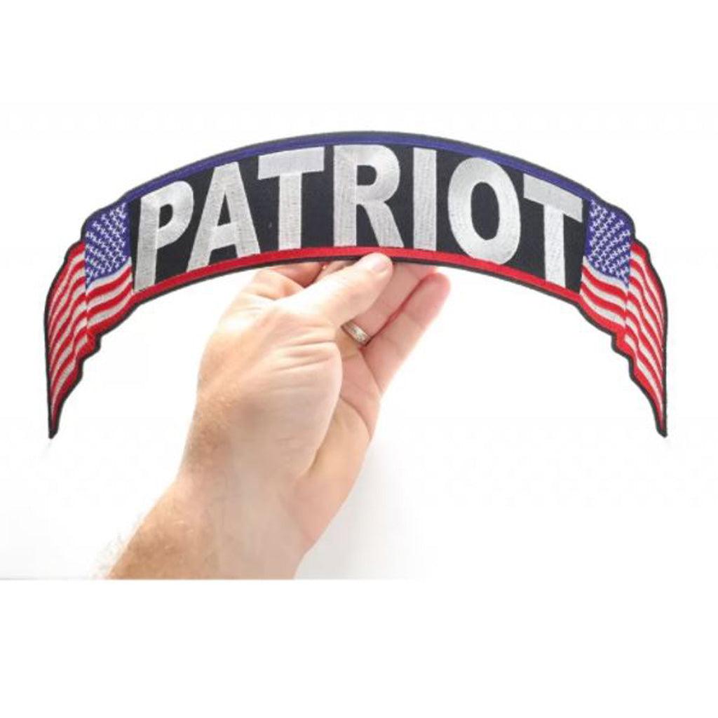 American Patriot US Flag Rocker Patch - 12x2.5 inch - Military Republic
