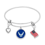 U.S. Air Force 3 Charm Bracelet with American Flag - Military Republic