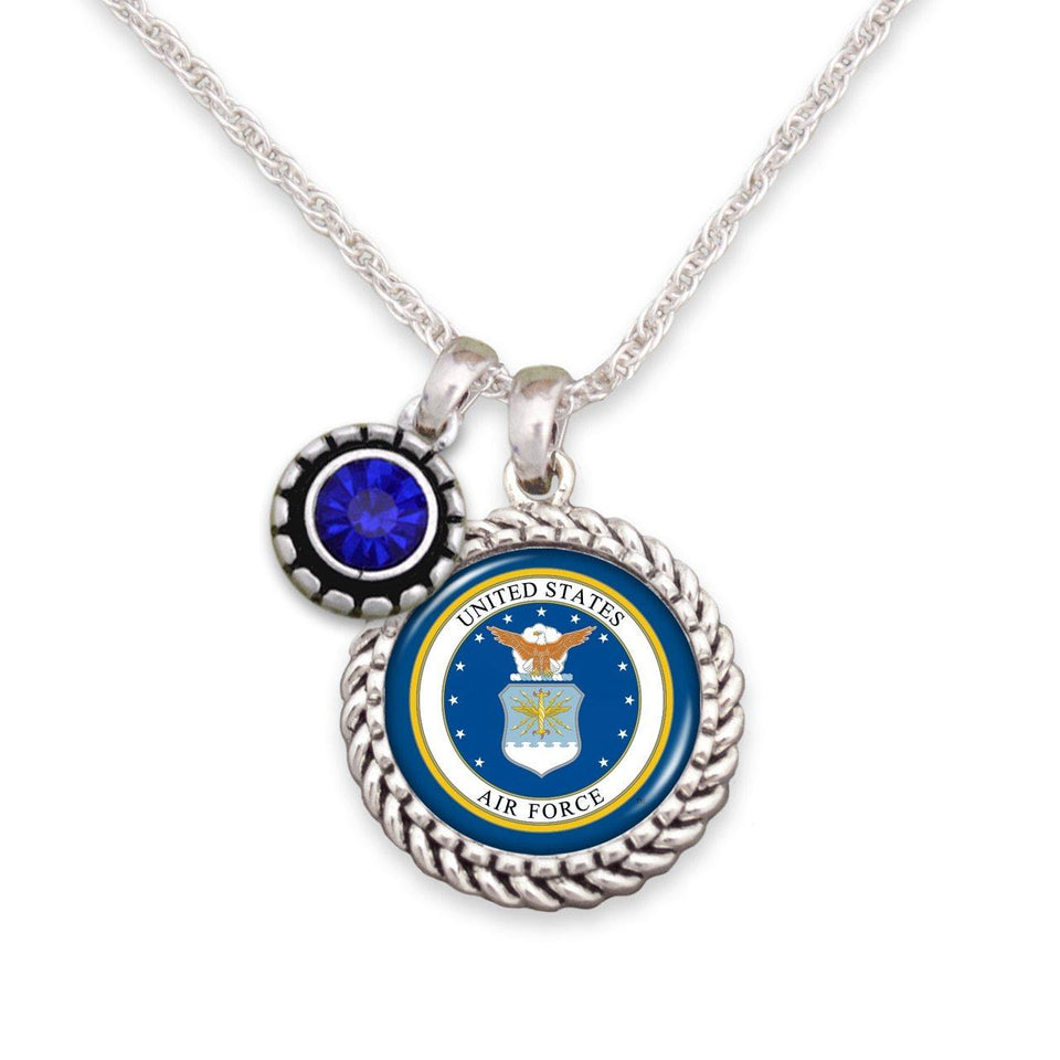 U.S. Air Force Blue Crystal Necklace - Military Republic