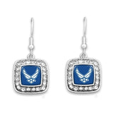 U.S. Air Force Crystal Square Earrings - Military Republic