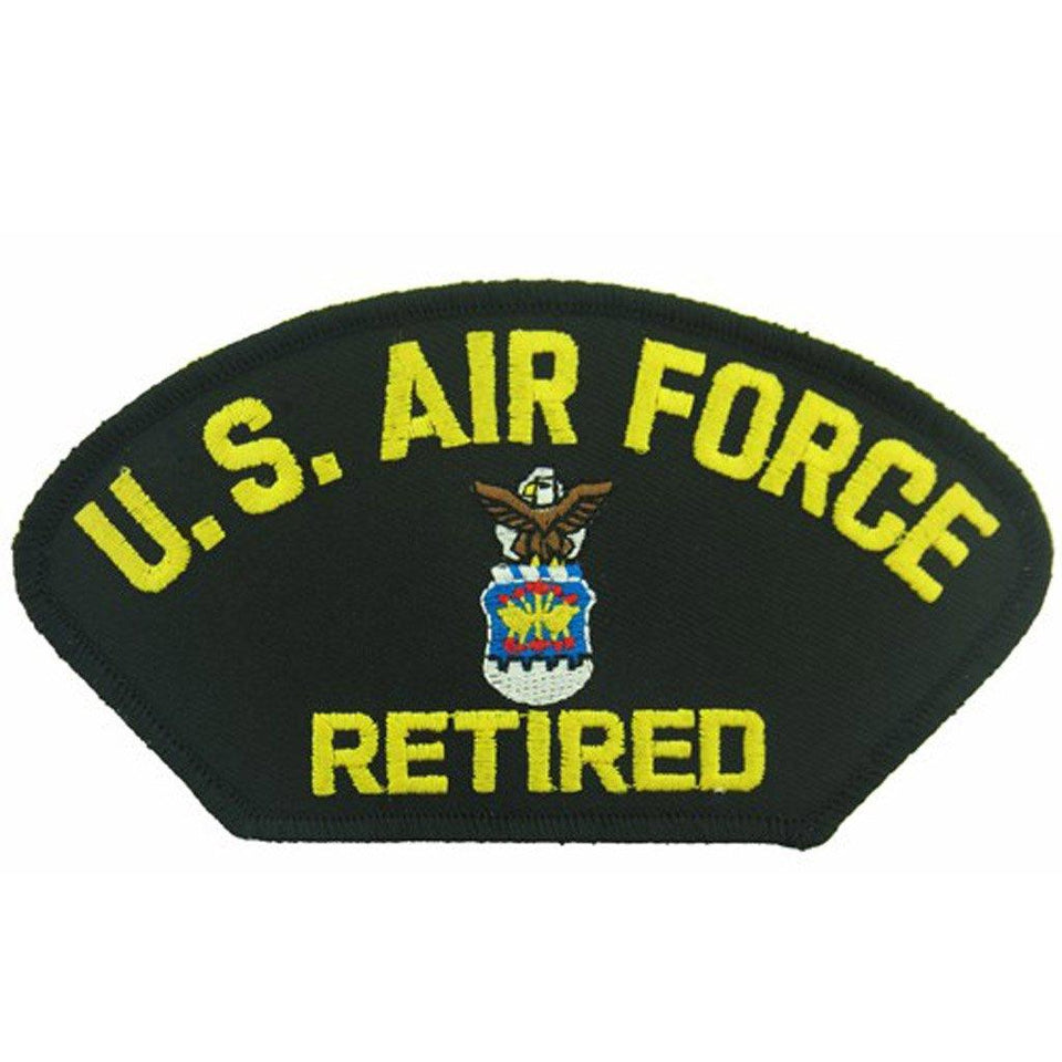 U.S. Air Force Retired Emblem Black Patch (4" inch) - Military Republic