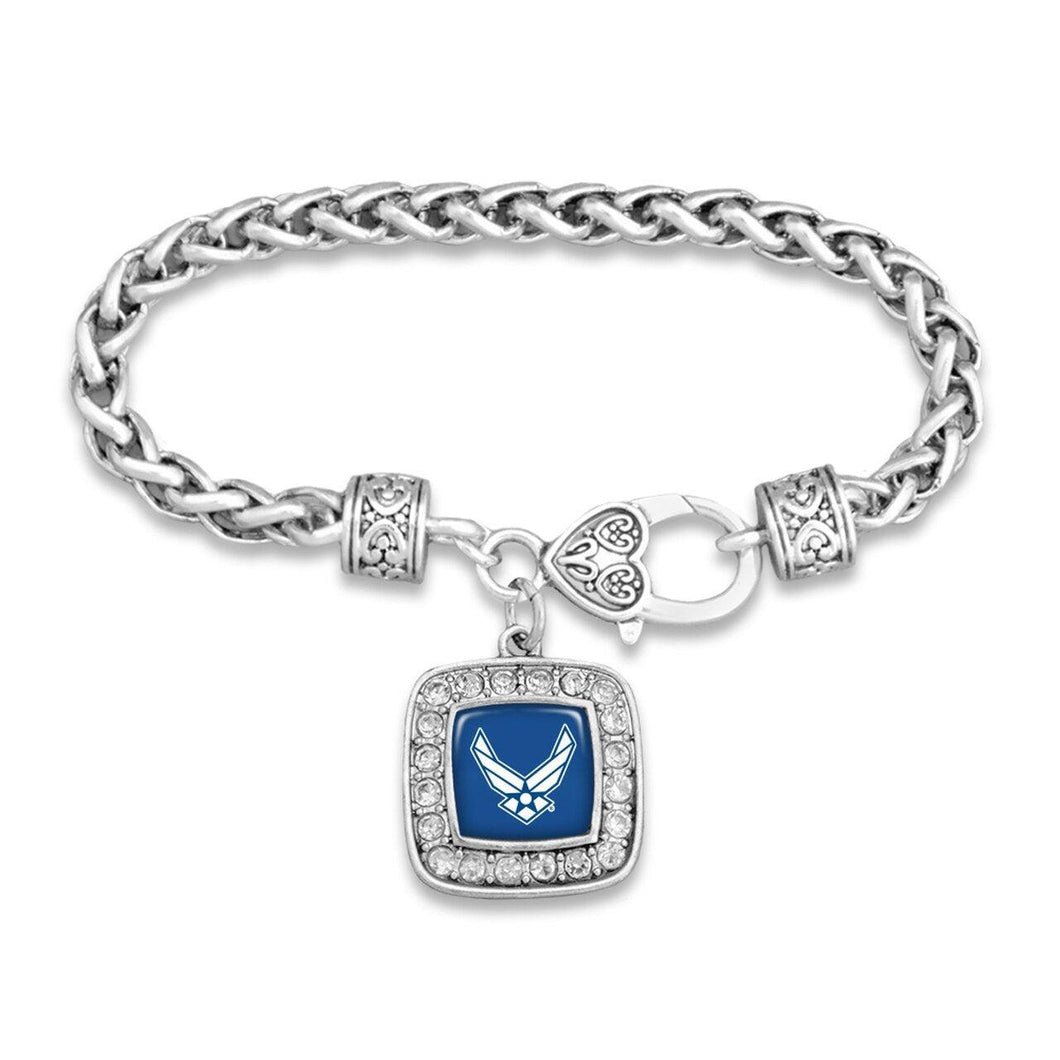 U.S. Air Force Square Crystal Bracelet - Military Republic