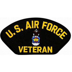 U.S. Air Force Veteran Emblem Black Patch (5 1/4" inch) - Military Republic