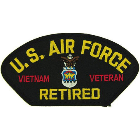 U.S. Air Force Vietnam Veteran Retired Emblem Black Patch (4" inch) - Military Republic