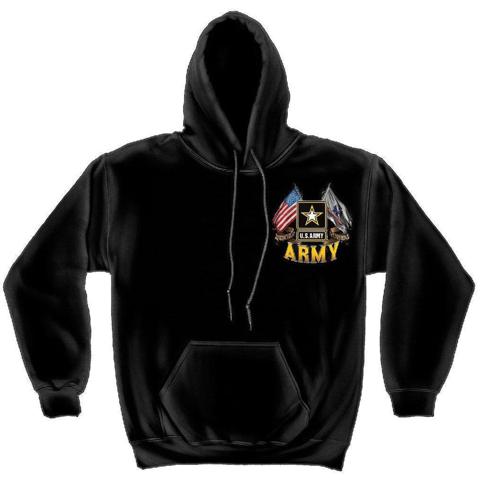 US Army Double Flag Hoodie + 2" Decal-Military Republic