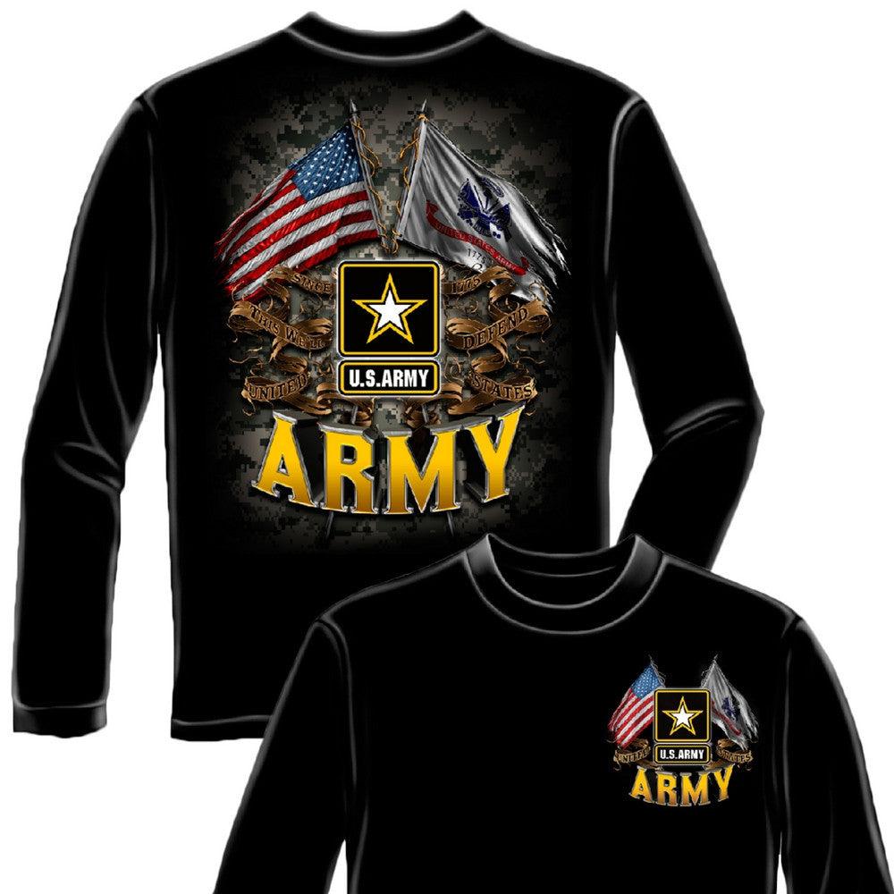 US Army Double Flag T Shirt-Military Republic