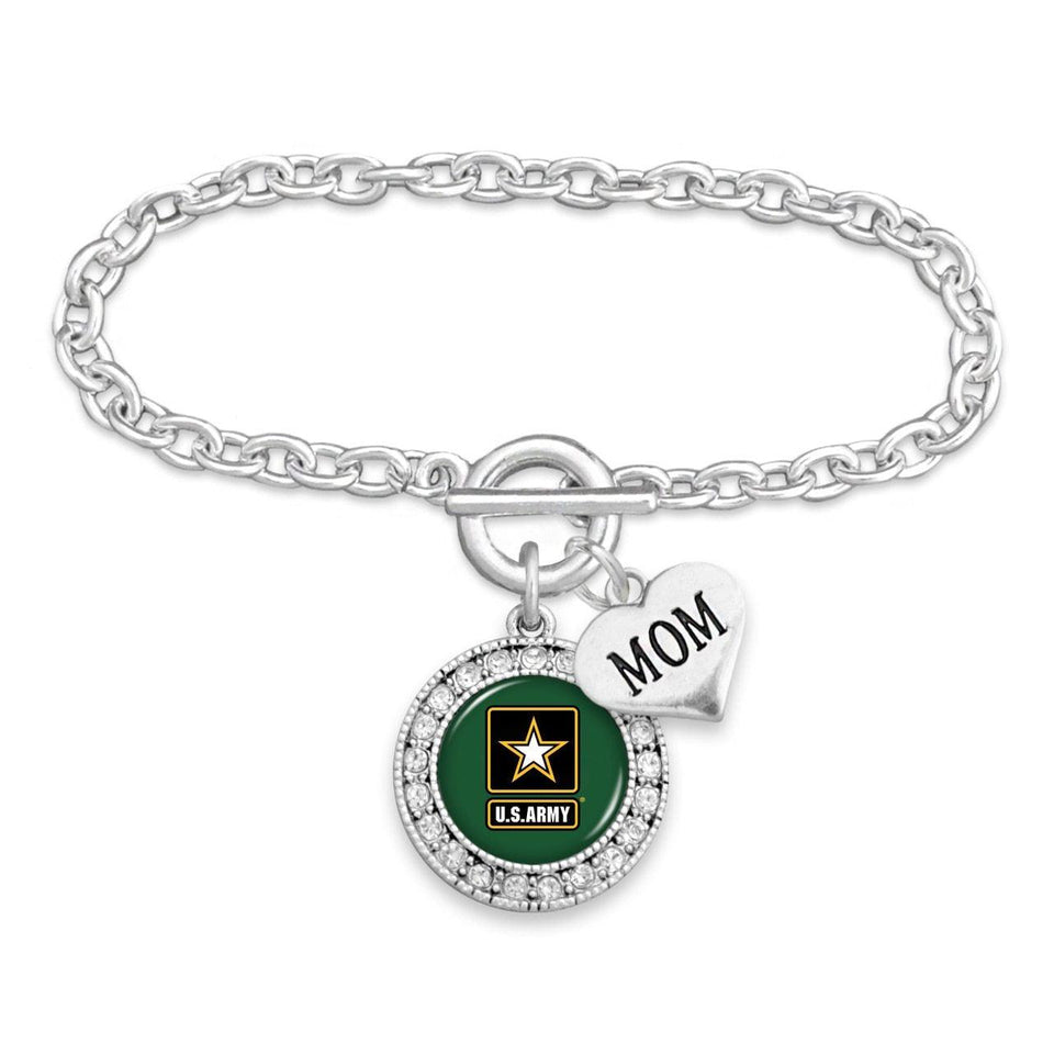 U.S. Army Round Crystal Bracelet for Mom - Military Republic