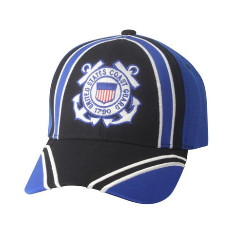U.S Coast Guard 3D Emblem Black/Royal Hat - Military Republic