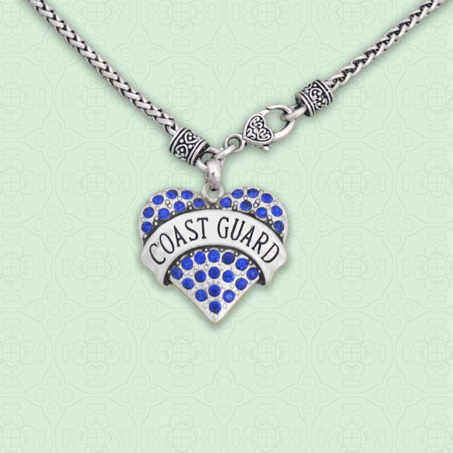 U.S. Coast Guard Heart Braided Clasp Necklace - Military Republic