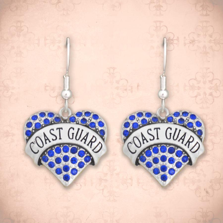 US Coast Guard Heart Earrings - Military Republic