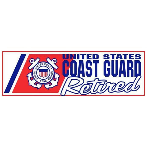 U.S. Coast Guard Retired 3 x 9" Bumper Sticker - Military Republic