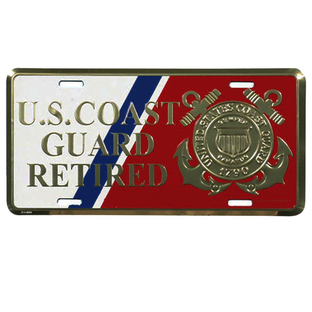 U.S. Coast Guard Retired License Plate-Military Republic