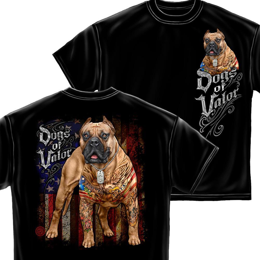 U.S. Dogs Of Valor American Made Pit Bull T-Shirt-Military Republic