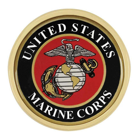 US Marine Corps Colored Metal Auto Emblem - Military Republic