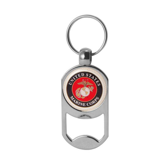U.S. Marine Corps Crest on Zinc Alloy Bottle Opener Key Chain - Military Republic