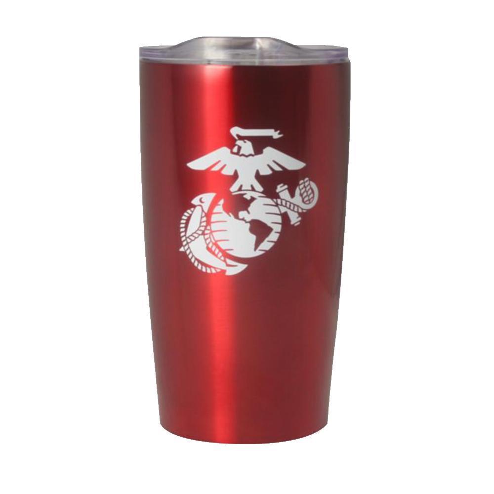 U.S. Marine EGA Symbol 20oz Vacuum Insulated Red Tumbler - Military Republic