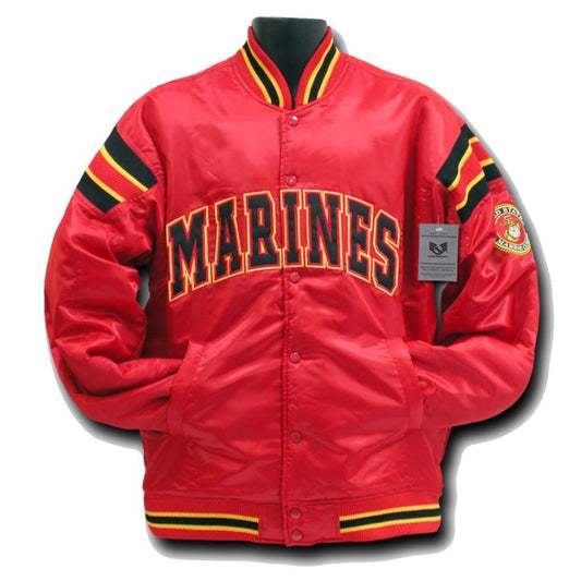 U.S. Marines Military Coach's Red Satin Jacket - Military Republic