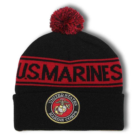 U.S MARINES Pom Pom Knit Cap-Military Republic