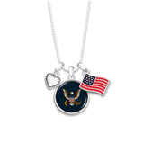 U.S. Navy 3 Charm Necklace with American Flag - Military Republic