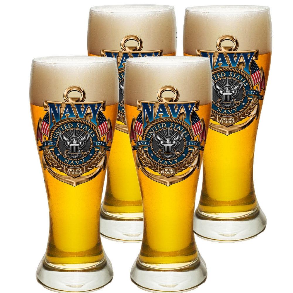 US Navy Badge Pilsner Glasses Set-Military Republic