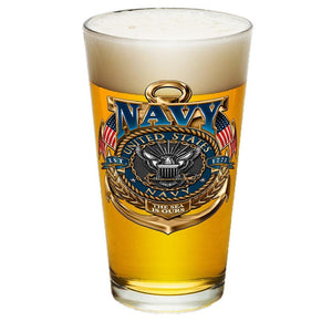 US Navy Badge Pint Glasses-Military Republic