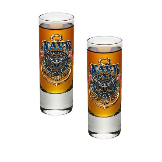 US Navy Badge Shot Glasses-Military Republic