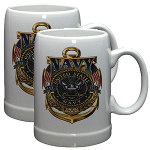 US Navy Badge Stoneware Mug Set-Military Republic